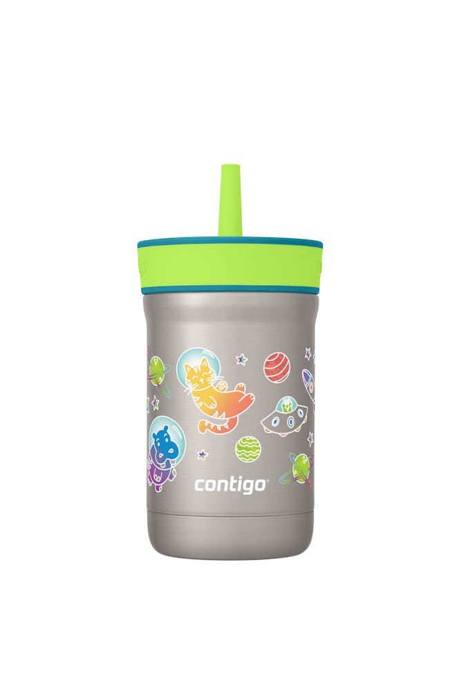 Kids Leighton Spill-Proof Stainless Steel Tumbler with Straw, 12oz T2